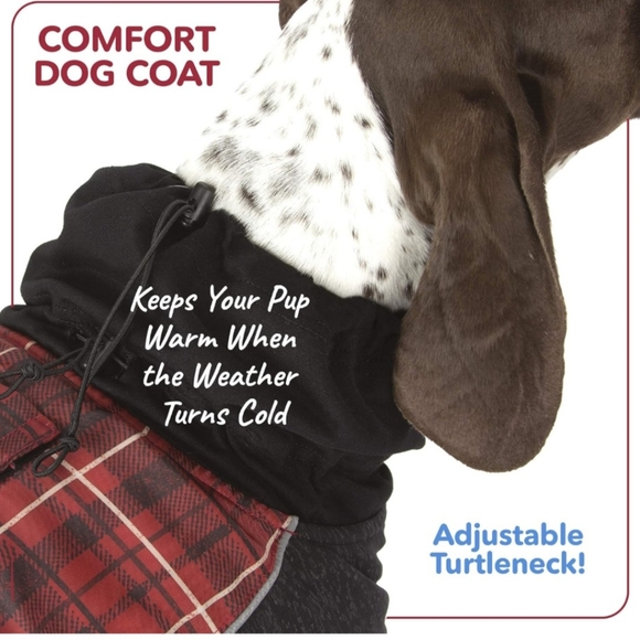 Dog Comfort Coat Dog Jacket Winter Ultra Paws Red Plaid Tartan Water Resistant - Picture 6 of 8